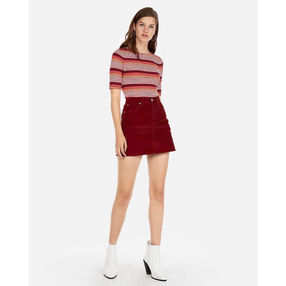 Express Slim A-Line Corduroy Mini Skirt